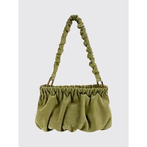 Marni Women Marni Ruched Synthetic Suede Shoulder Bag
